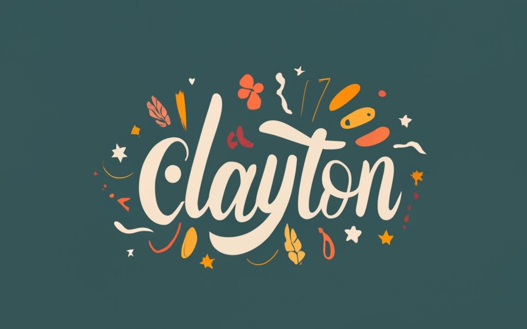 beautifully written text "Clayton"