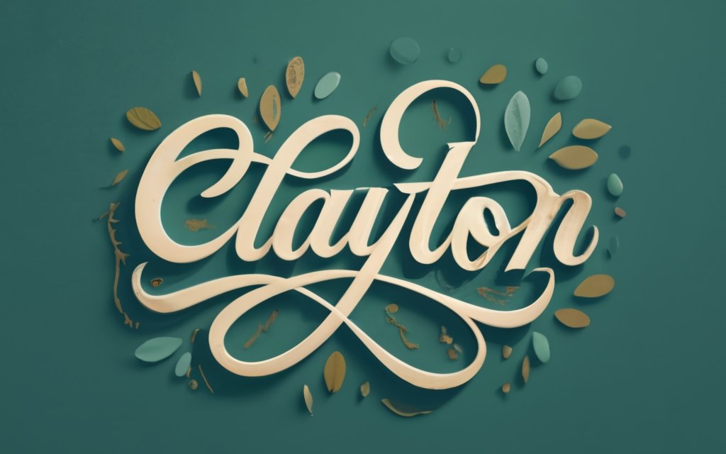 beautifully written text "Clayton"