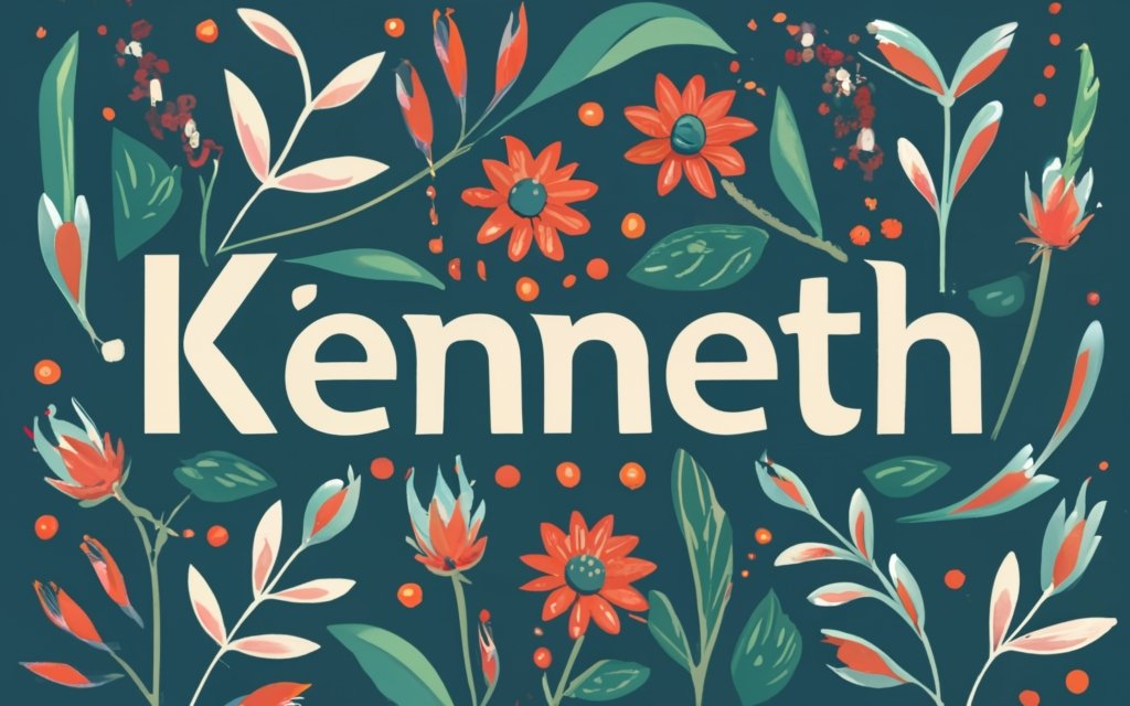 Kenneth written beautifully with floral decoration