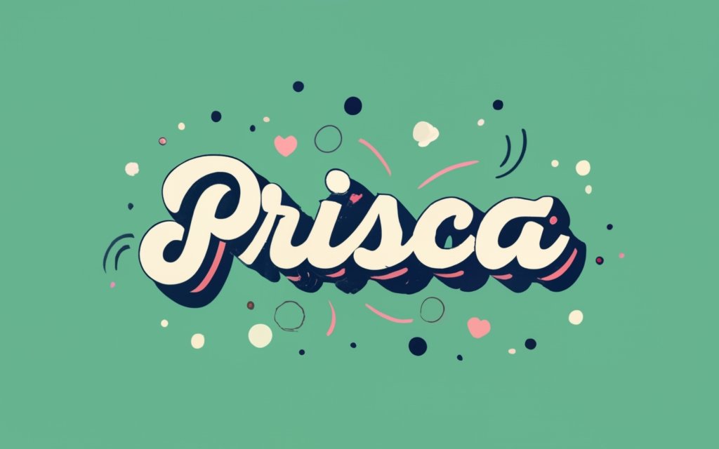 beautifully written text "Prisca"