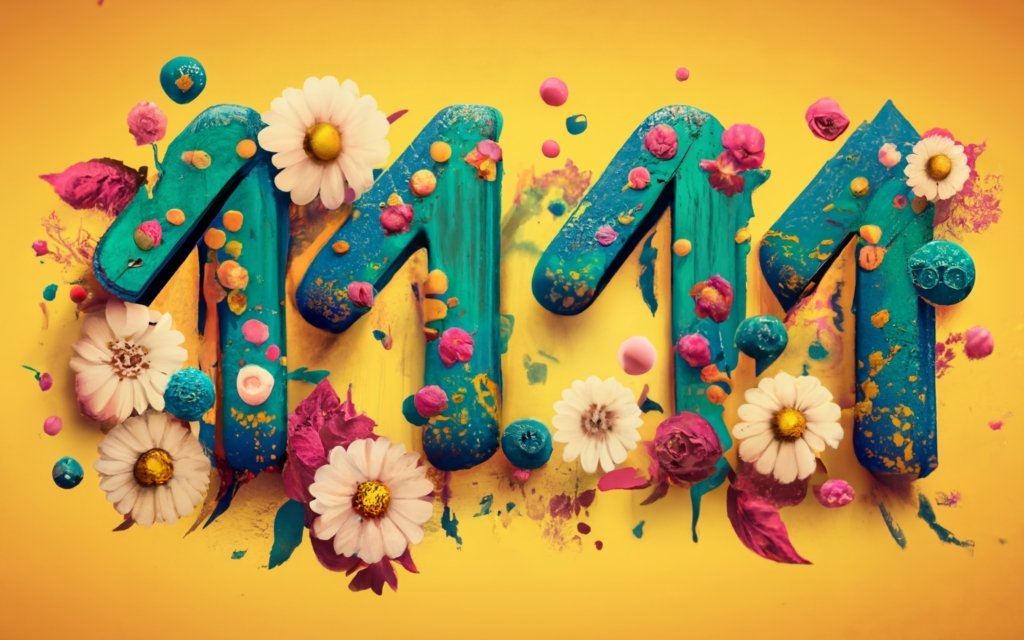 beautiful font with text 1111, decorated with flowers