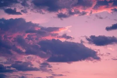 clouds illuminated with sunlight at sunset